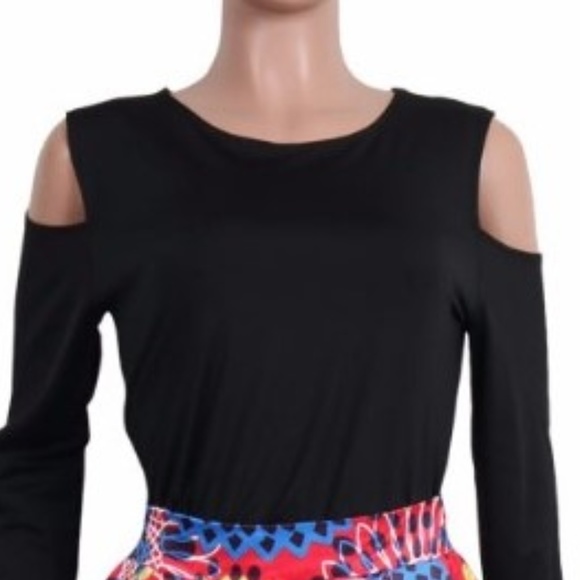 2PC: Cold Shoulder Top And Maxi Skirt with 2 side- - Picture 6 of 8